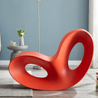 Contemporary plastic and acrylic rocking accent chair with modern design