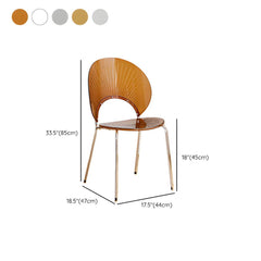 Acrylic Open Back Armless Stackable Dining Chair with Metal Legs Dining Chairs