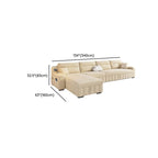 Dimension of Beige Twill Sofa Recliner with USB Port, Under-seat Storage, Left Orientation, and L-Shape Design, 134"L x 63"W x 33"H
