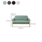 Black Scandinavian style small sofa with wood frame and faux leather upholstery