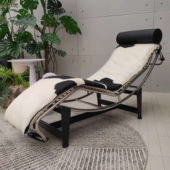 Chaise longue ajustable moderne en cadre d'acier courbé