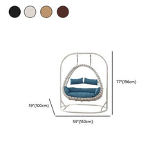 Cocoa Metal Porch Swing with Stand, 2-seater, Wear Resistant, Includes Cushions, Chain, and Stand Porch Swings