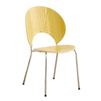 Scandinavian style stackable armless side chair made of plastic and acrylic for dining