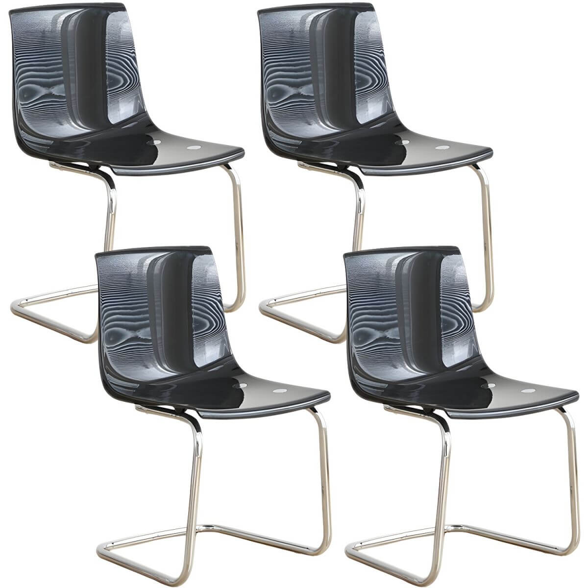 Scandinavian style plastic and acrylic non-upholstered side dining chair