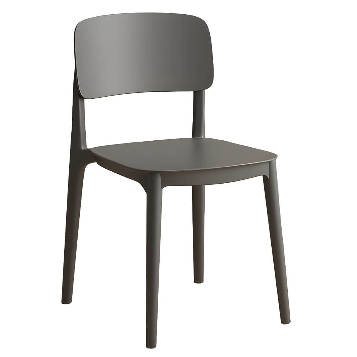 Scandinavian style stackable plastic and acrylic side chair for kitchen and dining