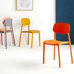 1 Piece Scandinavian Plastic & Acrylic Open Back Kitchen & Dining Side Chair Dining Chairs