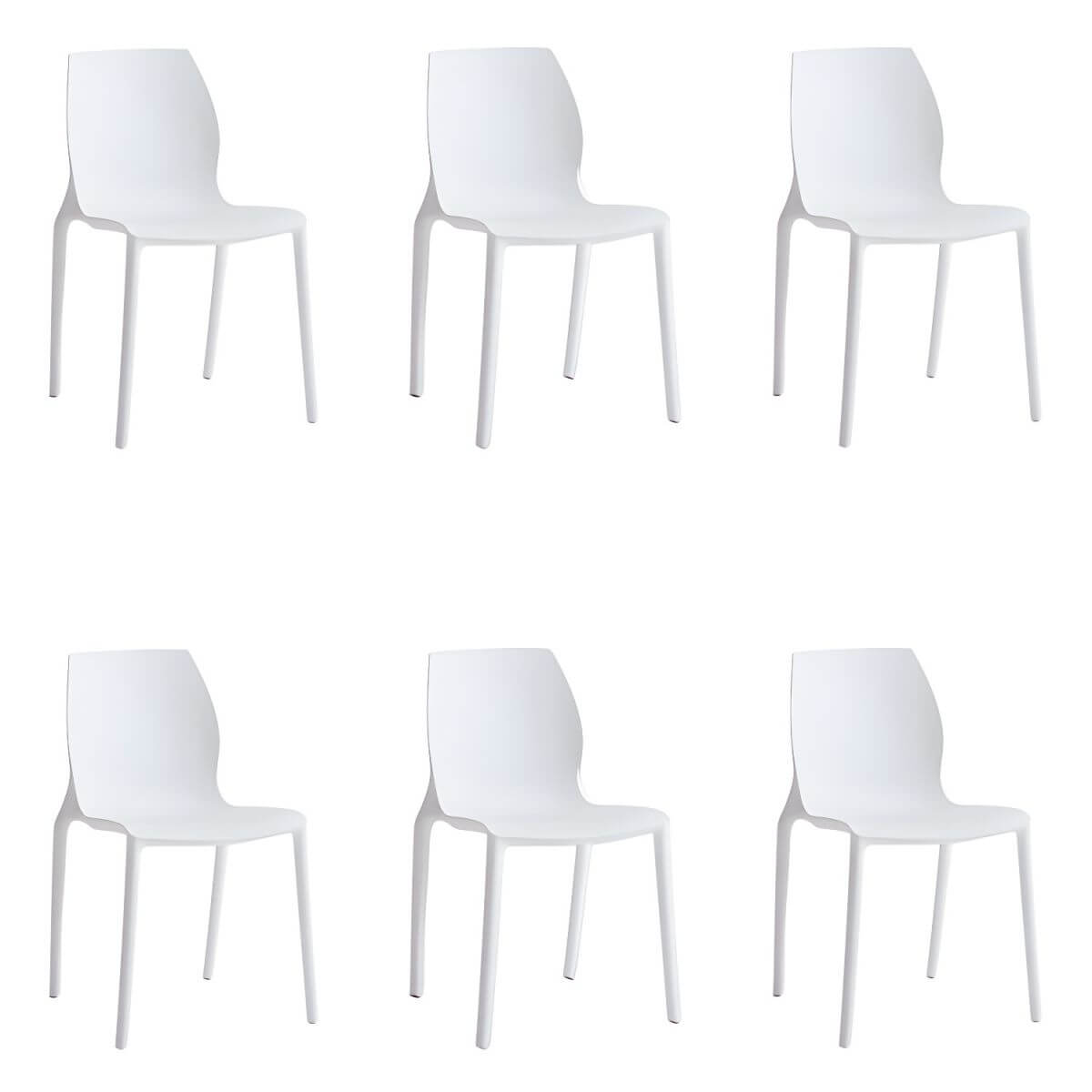 Stackable modern Scandinavian plastic and acrylic chair for kitchen and dining use