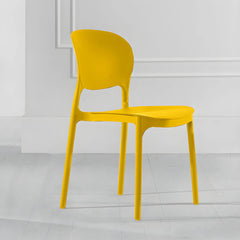 Stackable Modern Side Chair with Low Back in Plastic & Acrylic - Contemporary Style Dining Chairs