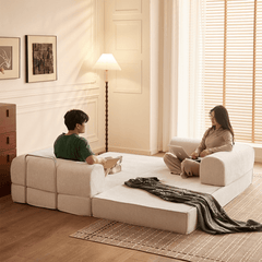 Soft Velvet 3-Seater Sofa Bed - Elegant Modern Design with Easy Maintenance