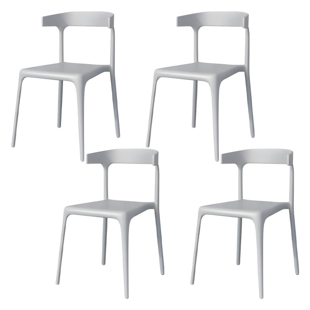 Stackable Nordic acrylic dining chair with backrest and acrylic legs