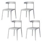 Stackable Nordic acrylic dining chair with backrest and acrylic legs
