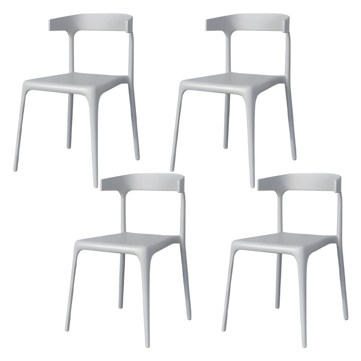 Stackable Nordic acrylic dining chair with backrest and acrylic legs