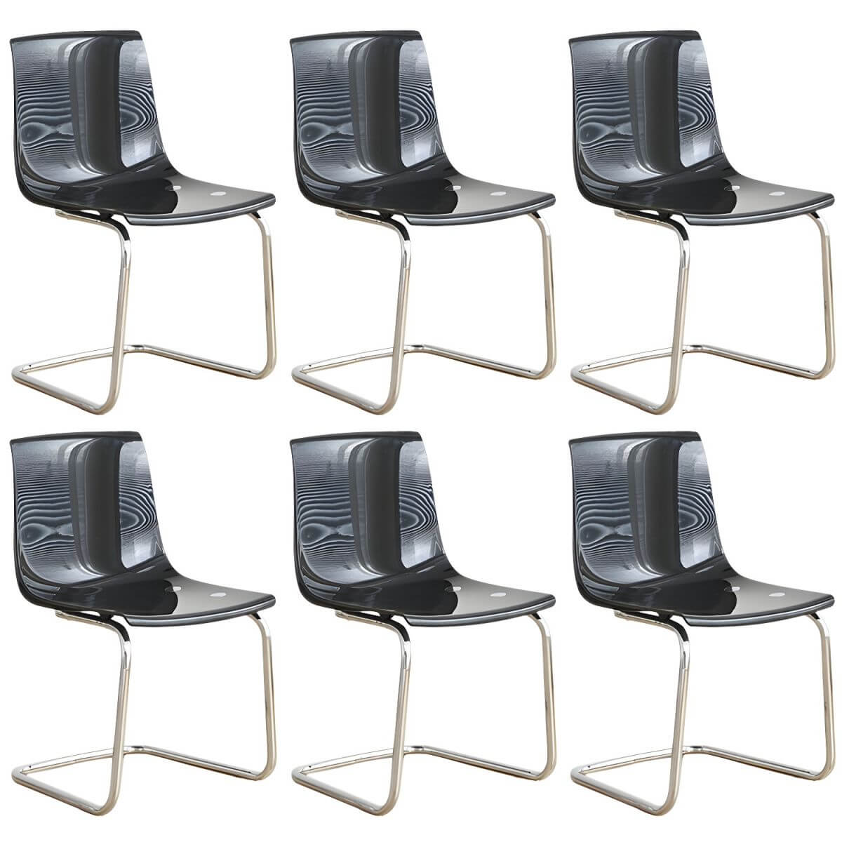 Scandinavian style plastic and acrylic non-upholstered side dining chair