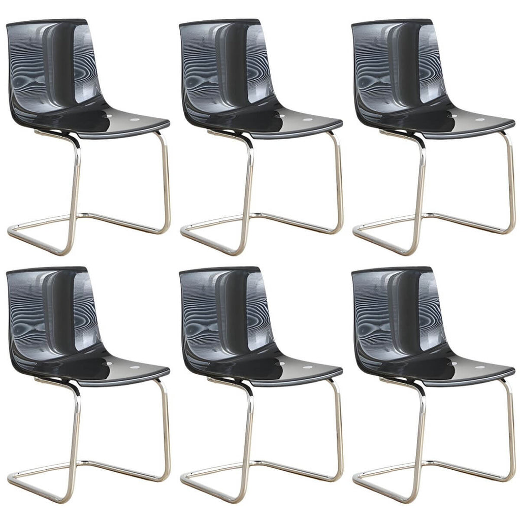 Scandinavian style plastic and acrylic non-upholstered side dining chair