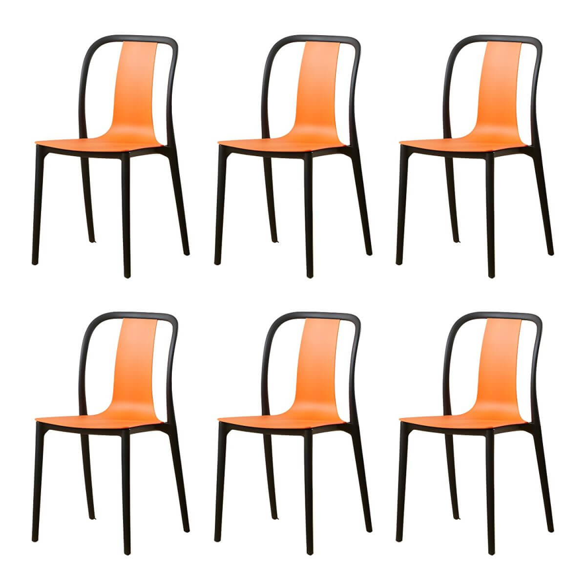 Low-back plastic and acrylic side chair with modern style for kitchen and dining areas