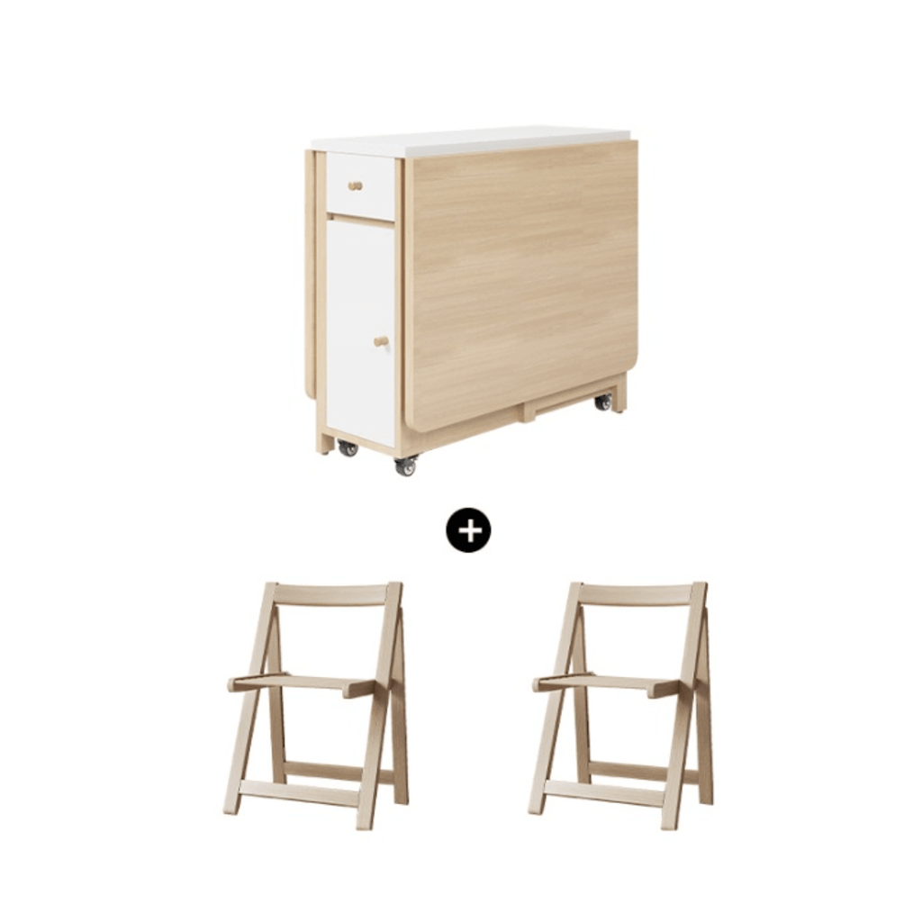 Expandable modern minimalist dining table set with chairs for stylish, space-saving meals