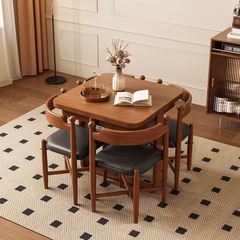 Chic Scandinavian-Inspired Folding Dining Table with Ample Storage - Elevate Your Home Aesthetics