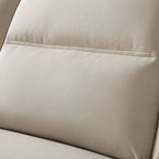 Straight sofa recliner with left-hand facing and round arms, made of polyester blend fabric