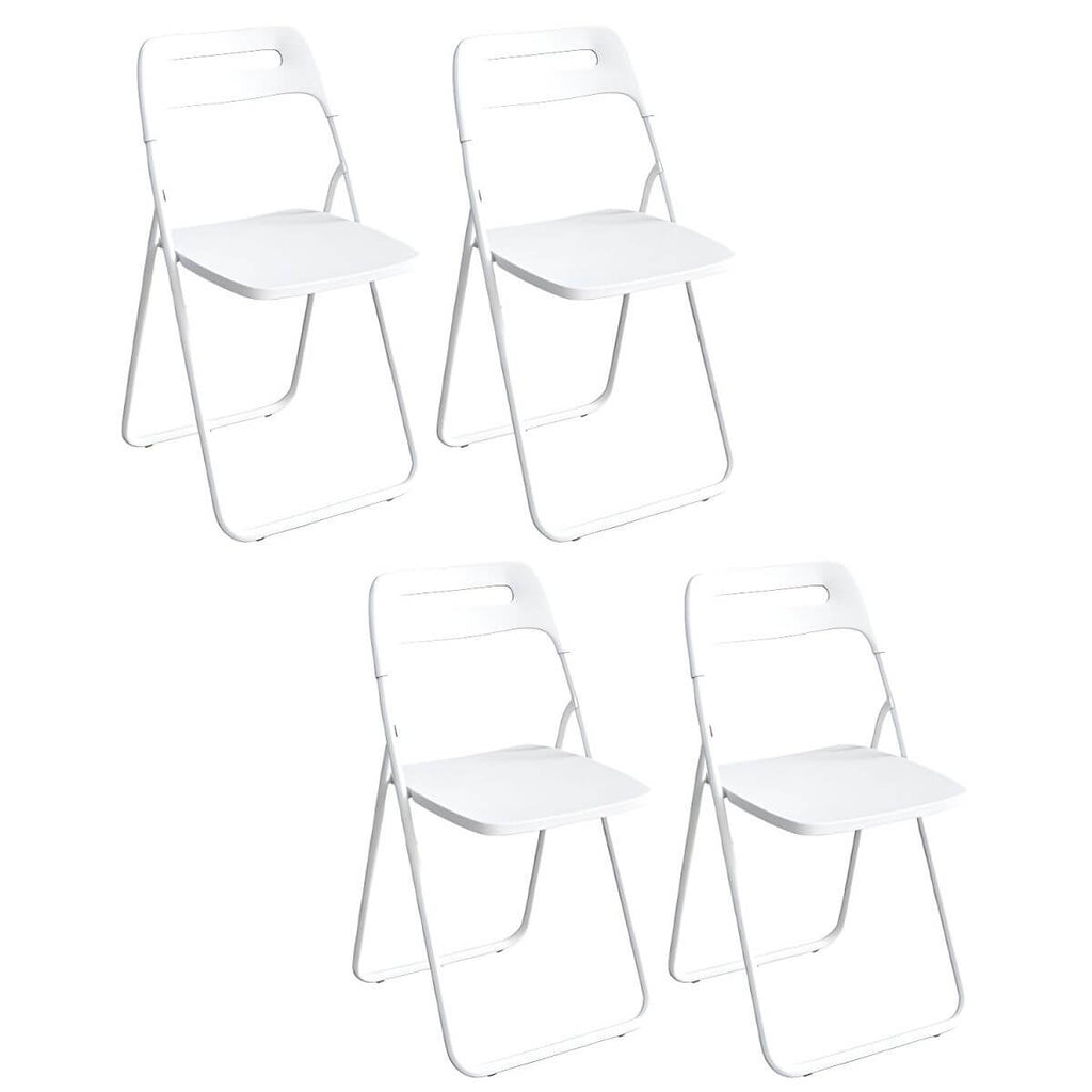 Modern collapsible open back side chair made of plastic and acrylic, ideal for kitchen and dining areas