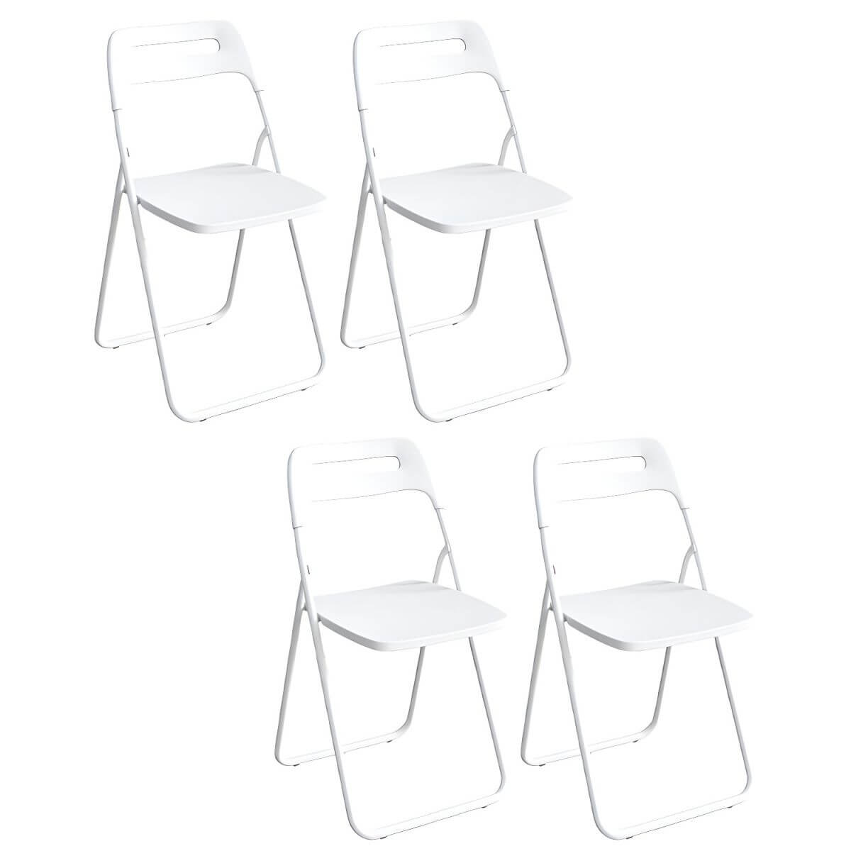 Modern collapsible open back side chair made of plastic and acrylic, ideal for kitchen and dining areas