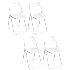 Collapsible Open Back Side Chair with Plastic & Acrylic Material - Modern Kitchen & Dining Dining Chairs