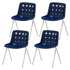 Stackable Scandinavian Style Plastic & Acrylic Side Chair with Low Back Dining Chairs