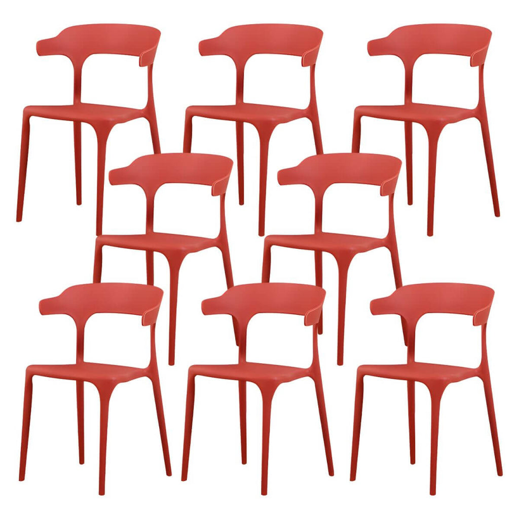 Stackable Nordic acrylic dining chair with armrest and clear acrylic legs