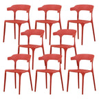 Stackable Nordic acrylic dining chair with armrest and clear acrylic legs