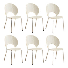 Scandinavian Style Stackable Armless Side Chair in Plastic & Acrylic Dining Chairs