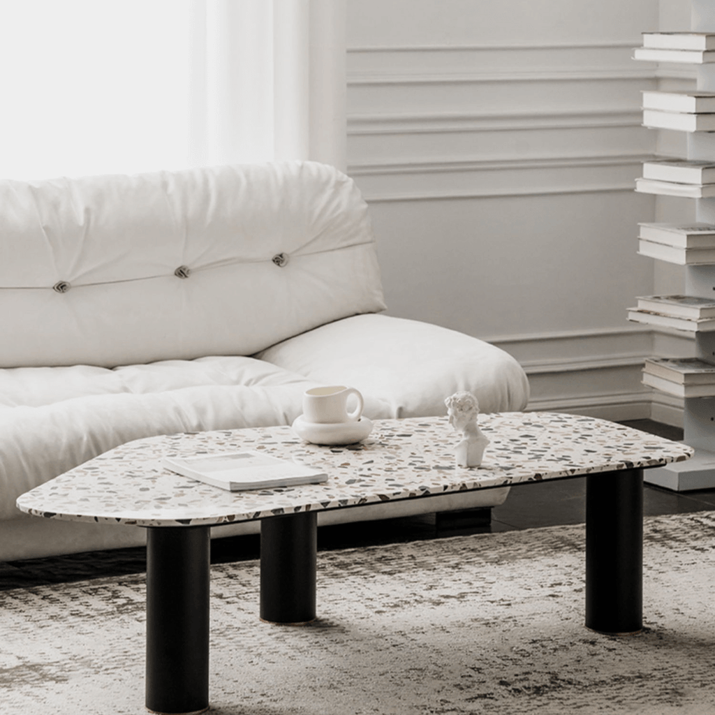 Terrazzo coffee table with contemporary design, perfect for small homes and chic office spaces