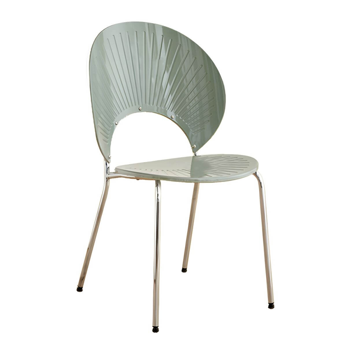 Scandinavian style stackable armless side chair made of plastic and acrylic for dining