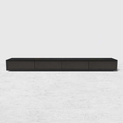 Modern Black Rectangular TV Stand Wood Media Console 4 Drawers for TVs Up to 88"