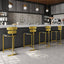 Set of four modern black PU leather counter stools with backrest for kitchen or breakfast bar main product image