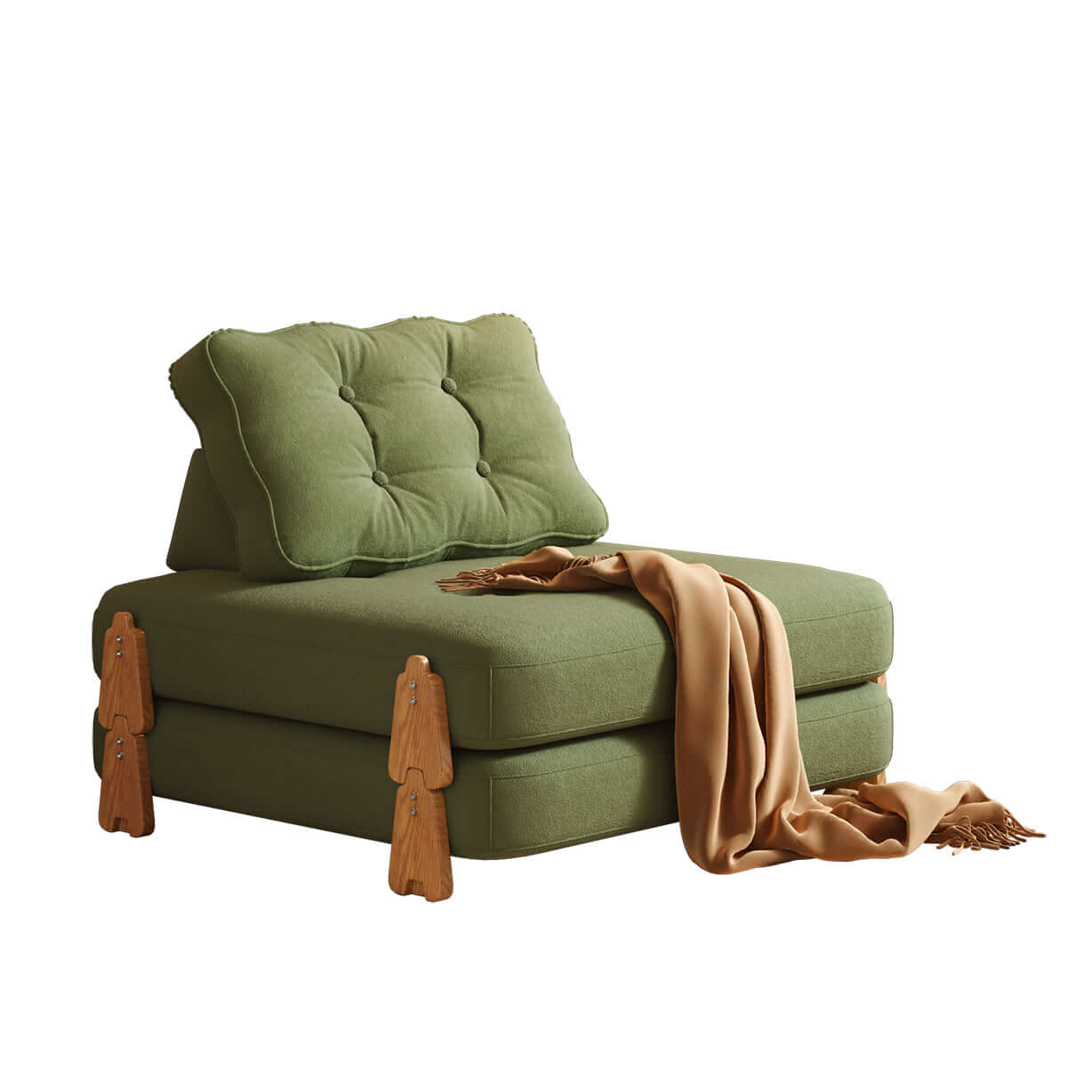 Modular floor sofa bed that folds, convertible for sitting or sleeping comfortably