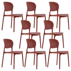Stackable Modern Side Chair with Low Back in Plastic & Acrylic - Contemporary Style Dining Chairs