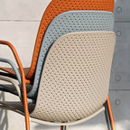 Scandinavian stackable kitchen chair with plastic and acrylic seat and metal legs