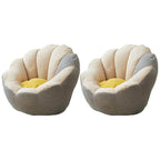 Lemon color cotton blend Papasan chair with slipcover and sewn pillow back accent