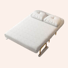 Glam Polyester Fiber Convertible Sofa Sleeper with Tufted Back Futons