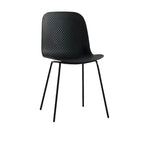 Scandinavian stackable kitchen chair with plastic and acrylic seat and metal legs