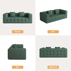 Modern Green Love Seat Sofa with Chenille Velve Fabric
