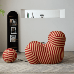 Creative Single Lounge Sofa Chair with Ottoman