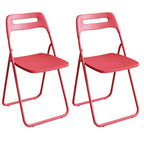 Modern collapsible open back side chair made of plastic and acrylic, ideal for kitchen and dining areas