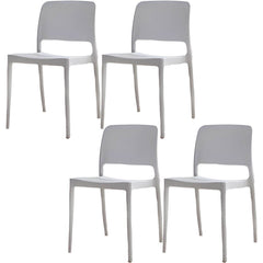 Scandinavian Plastic & Acrylic Dining Chair with Low Back Rest and Armless Design Dining Chairs