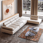 Cream white ergonomic sofa with transformable comfort and contemporary design