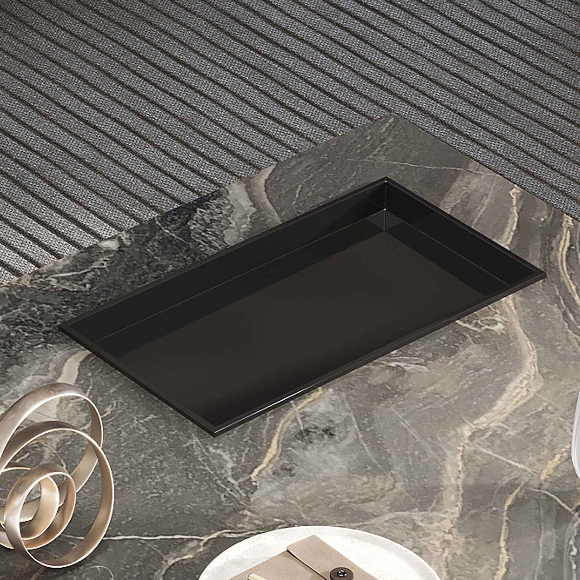 Rectangle coffee table made of light luxury sintered stone with modern design