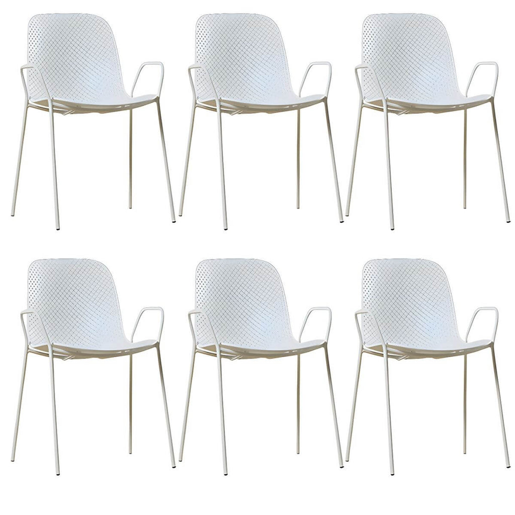 Scandinavian stackable kitchen chair with plastic and acrylic seat and metal legs