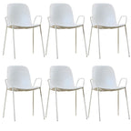 Scandinavian stackable kitchen chair with plastic and acrylic seat and metal legs