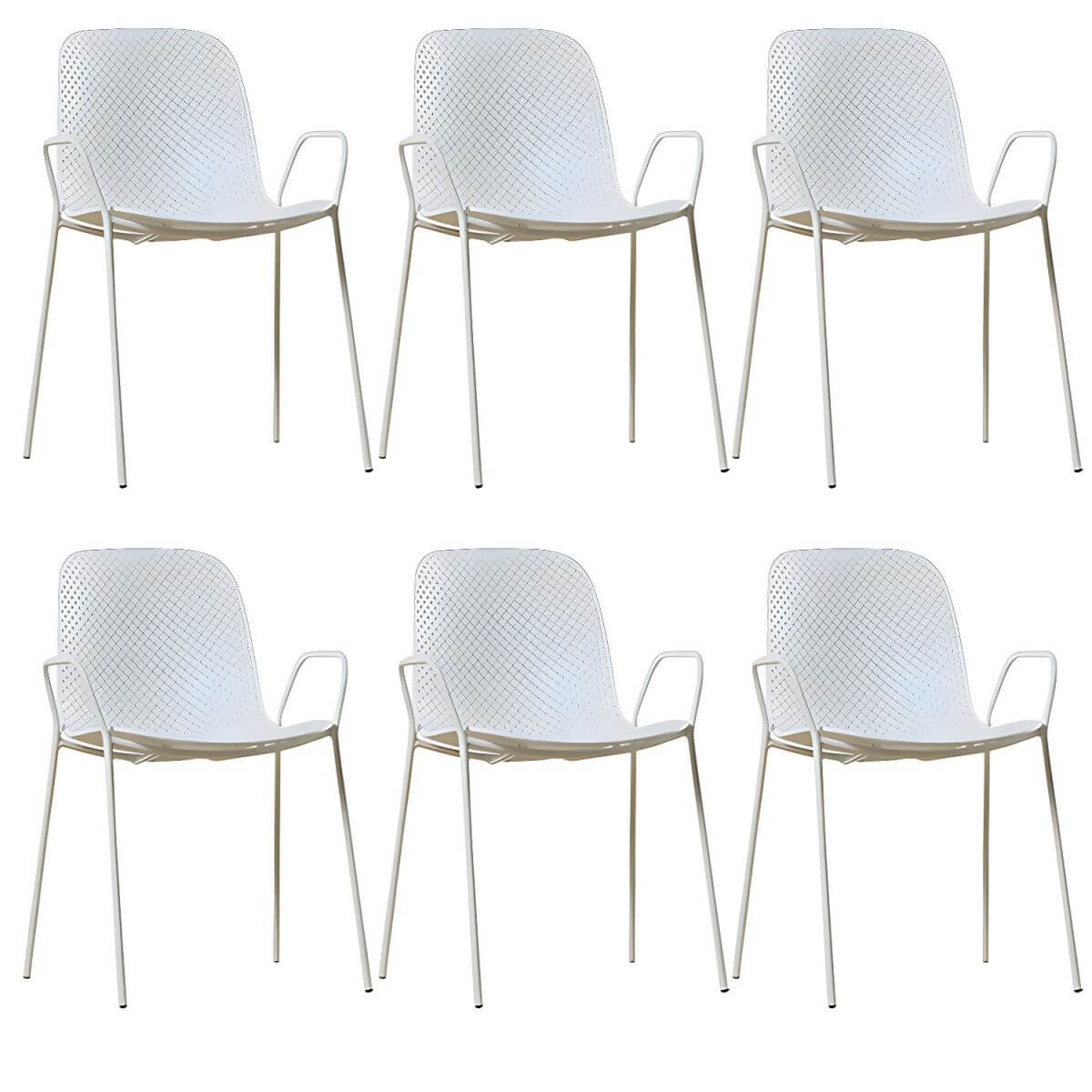 Scandinavian stackable kitchen chair with plastic and acrylic seat and metal legs