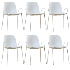 Scandinavian Stackable Plastic & Acrylic Kitchen & Dining Chair with Metal Legs Dining Chairs