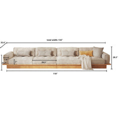 Velvet Sofa Combinable Multi-seater Bottom Drawer Design